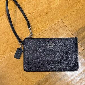 Coach Black Sparkle Wristlet